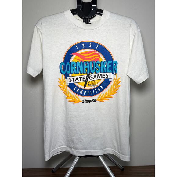 Vintage 1992 Single Stitch Nebraska Cornhusker State Games Competitor T-Shirt - Picture 1 of 7